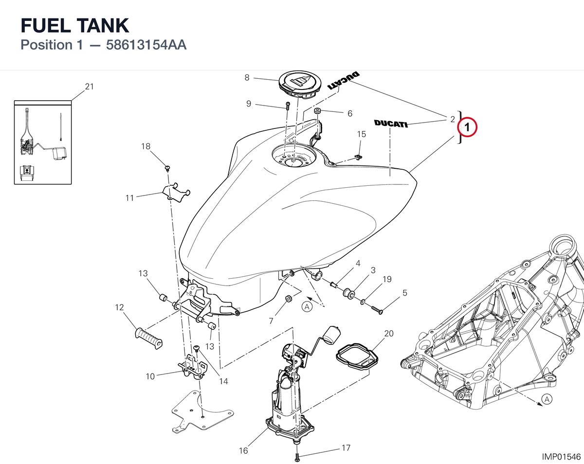FUEL TANK 58613154AA diagram position