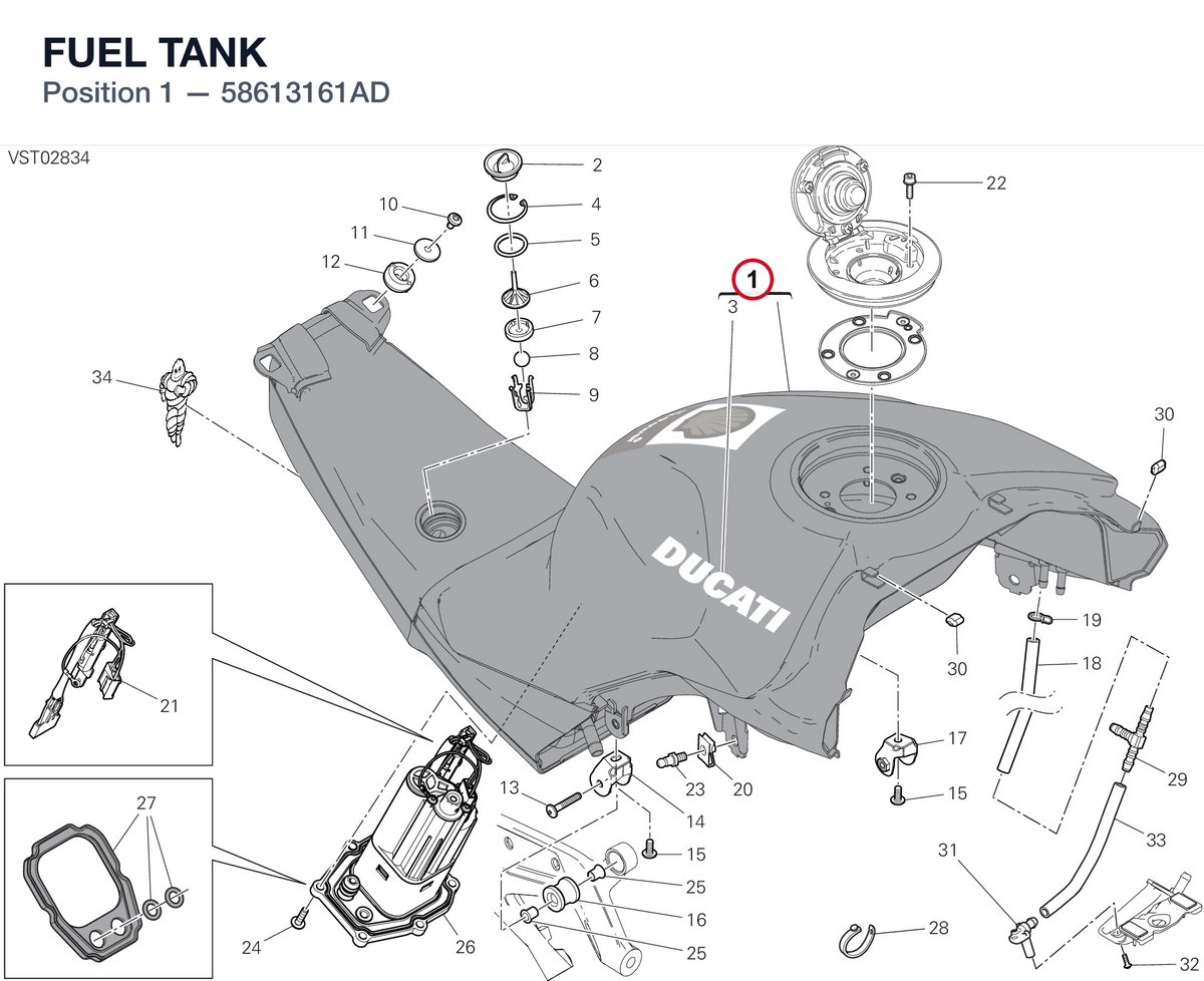 FUEL TANK 58613161AD diagram position