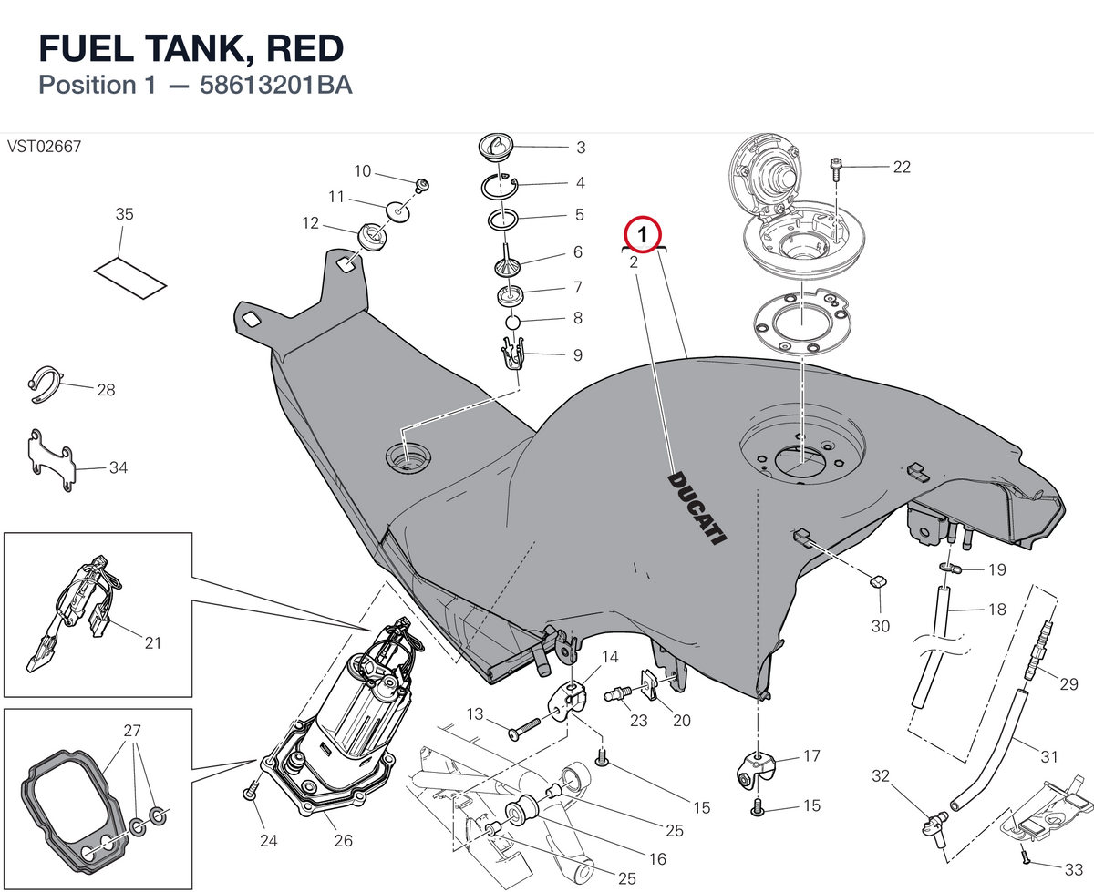 FUEL TANK, RED 58613201BA diagram position