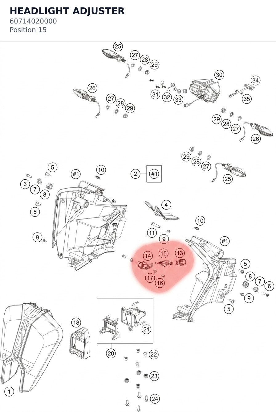 Diagram preview: HEADLIGHT ADJUSTER (60714020000)