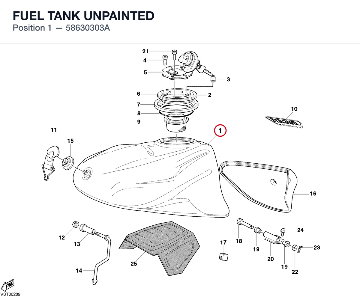 FUEL TANK UNPAINTED