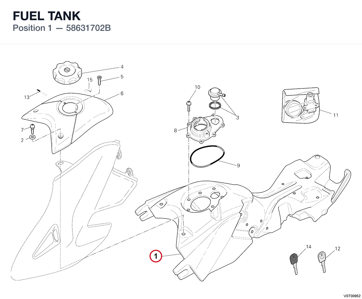 FUEL TANK 58631702B diagram position