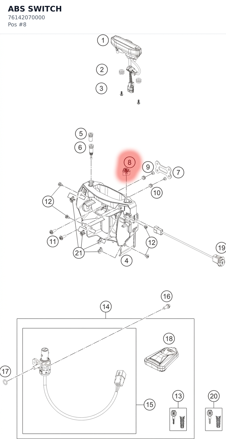 Diagram preview: ABS SWITCH (76142070000)