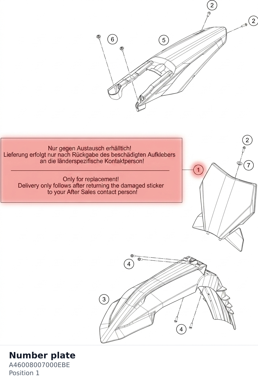 Diagram preview: Number plate (A46008007000EBE)