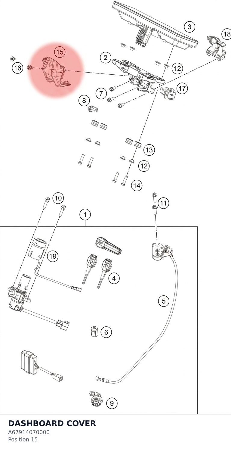 Diagram preview: DASHBOARD COVER (A67914070000)
