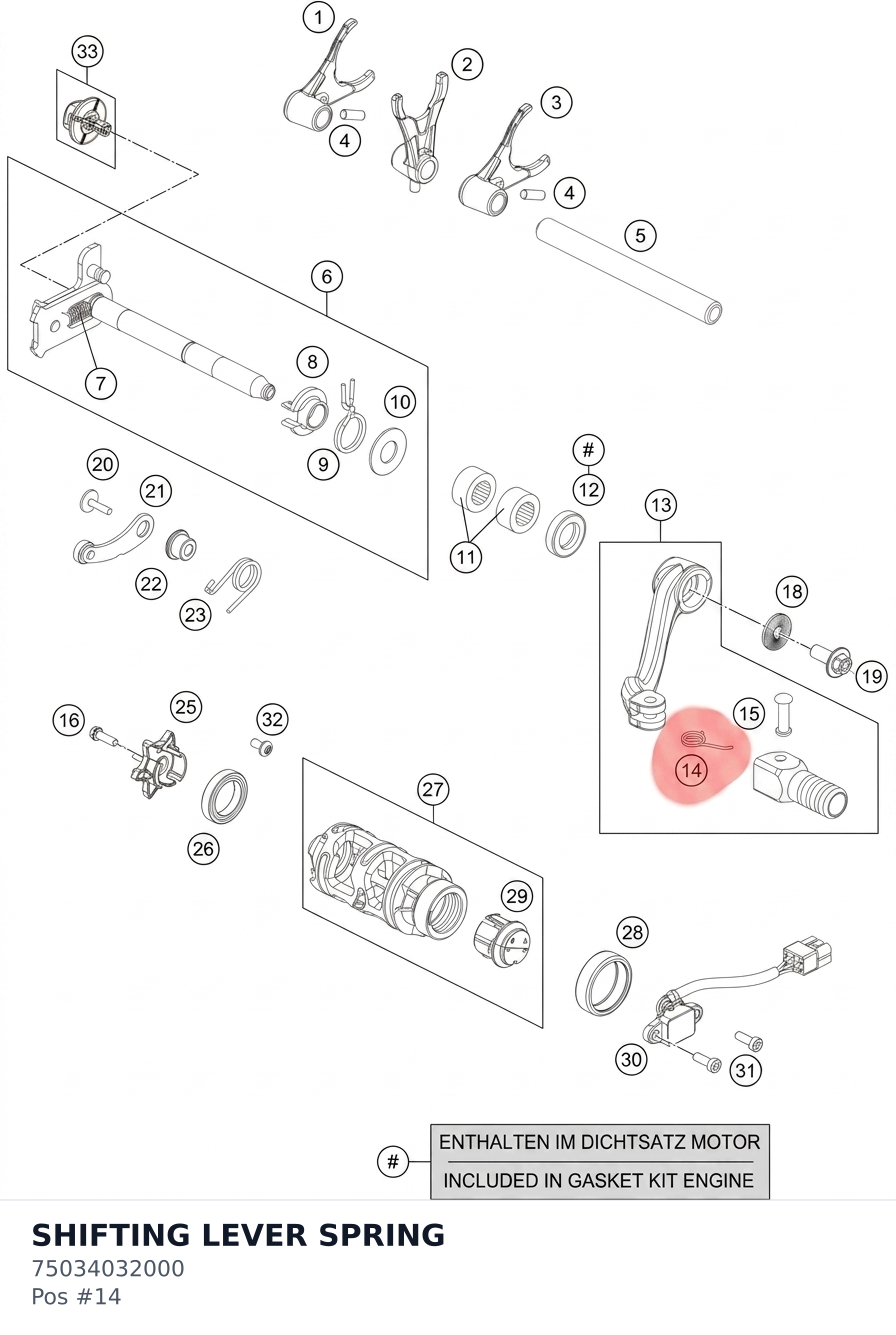 Diagram preview: SHIFTING LEVER SPRING (75034032000)