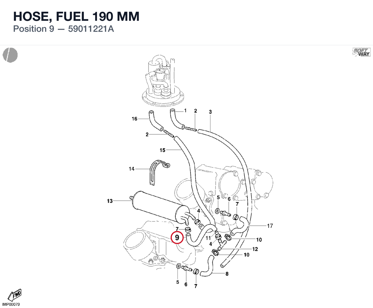 HOSE, FUEL 190 MM