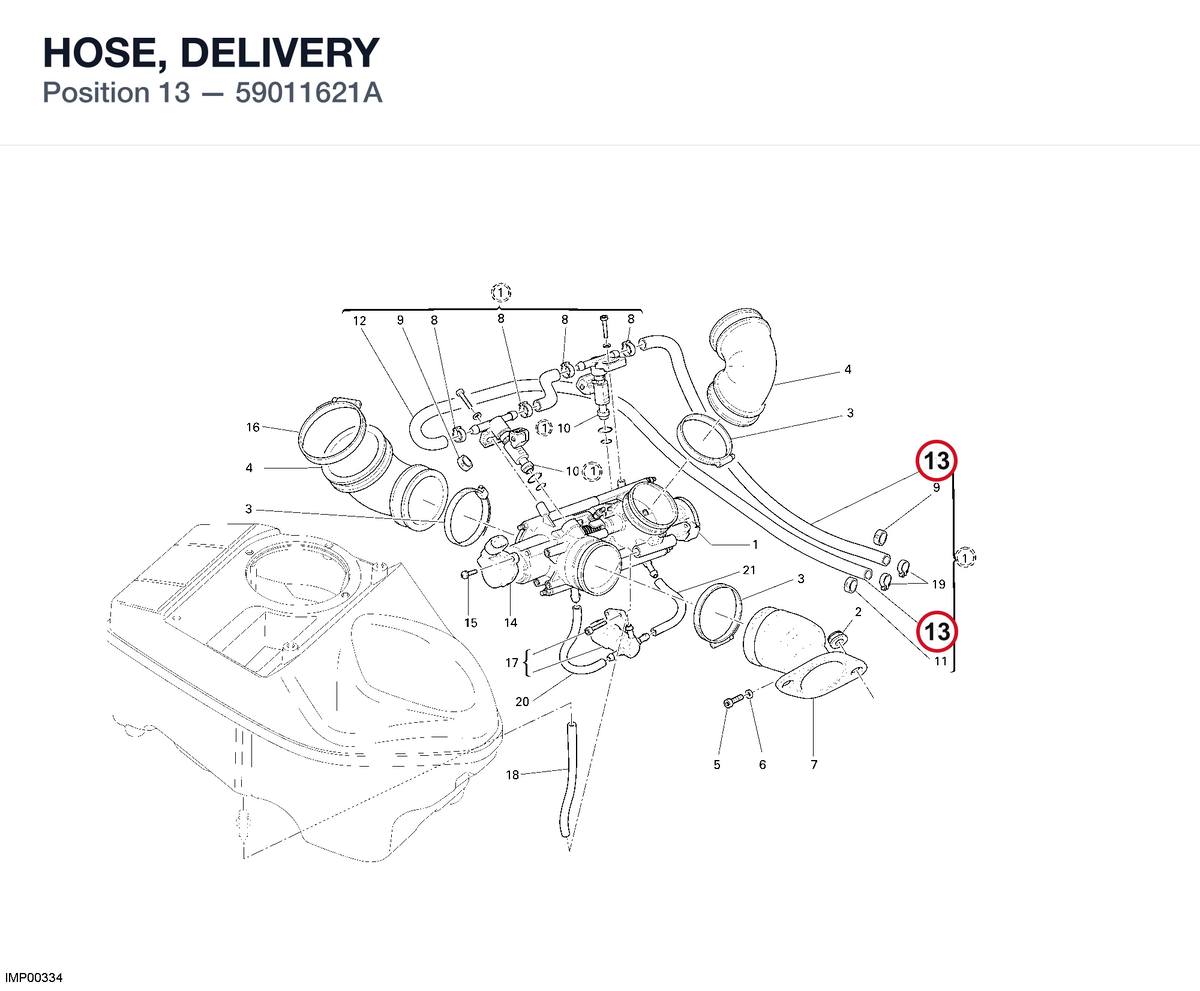 HOSE, DELIVERY 59011621A diagram position