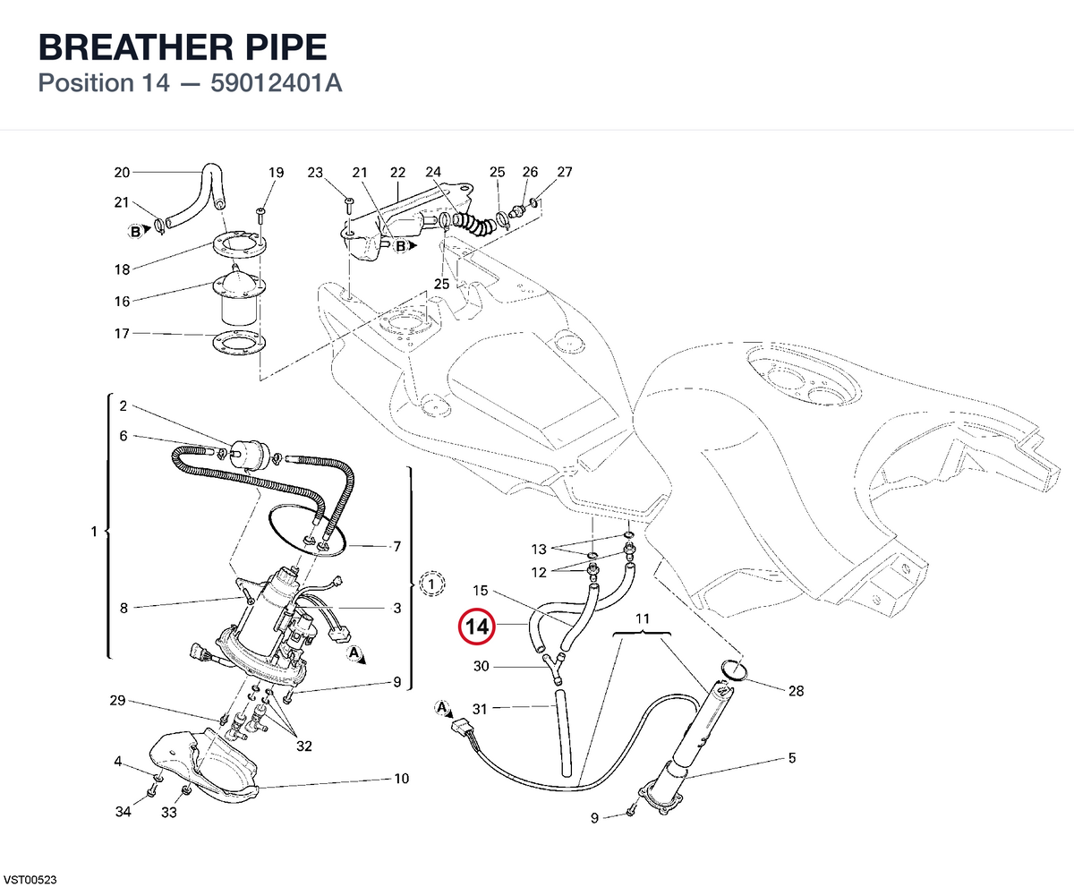 BREATHER PIPE 59012401A diagram position