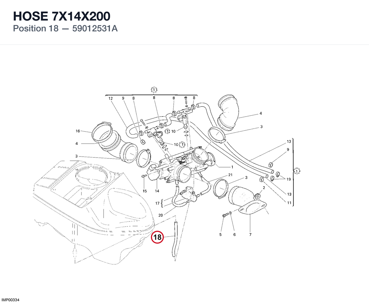 HOSE 7X14X200 59012531A diagram position