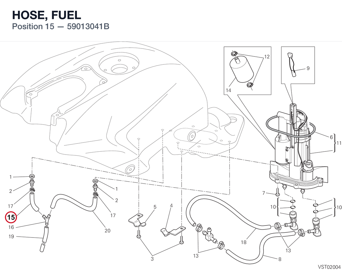 HOSE, FUEL 59013041B diagram position
