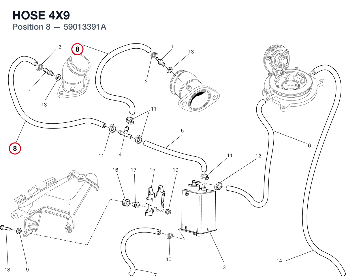 HOSE 4X9 59013391A diagram position