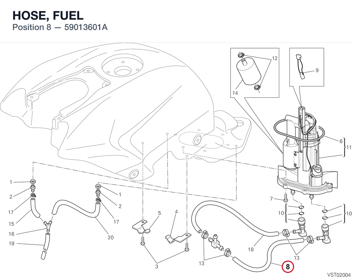 HOSE, FUEL 59013601A diagram position