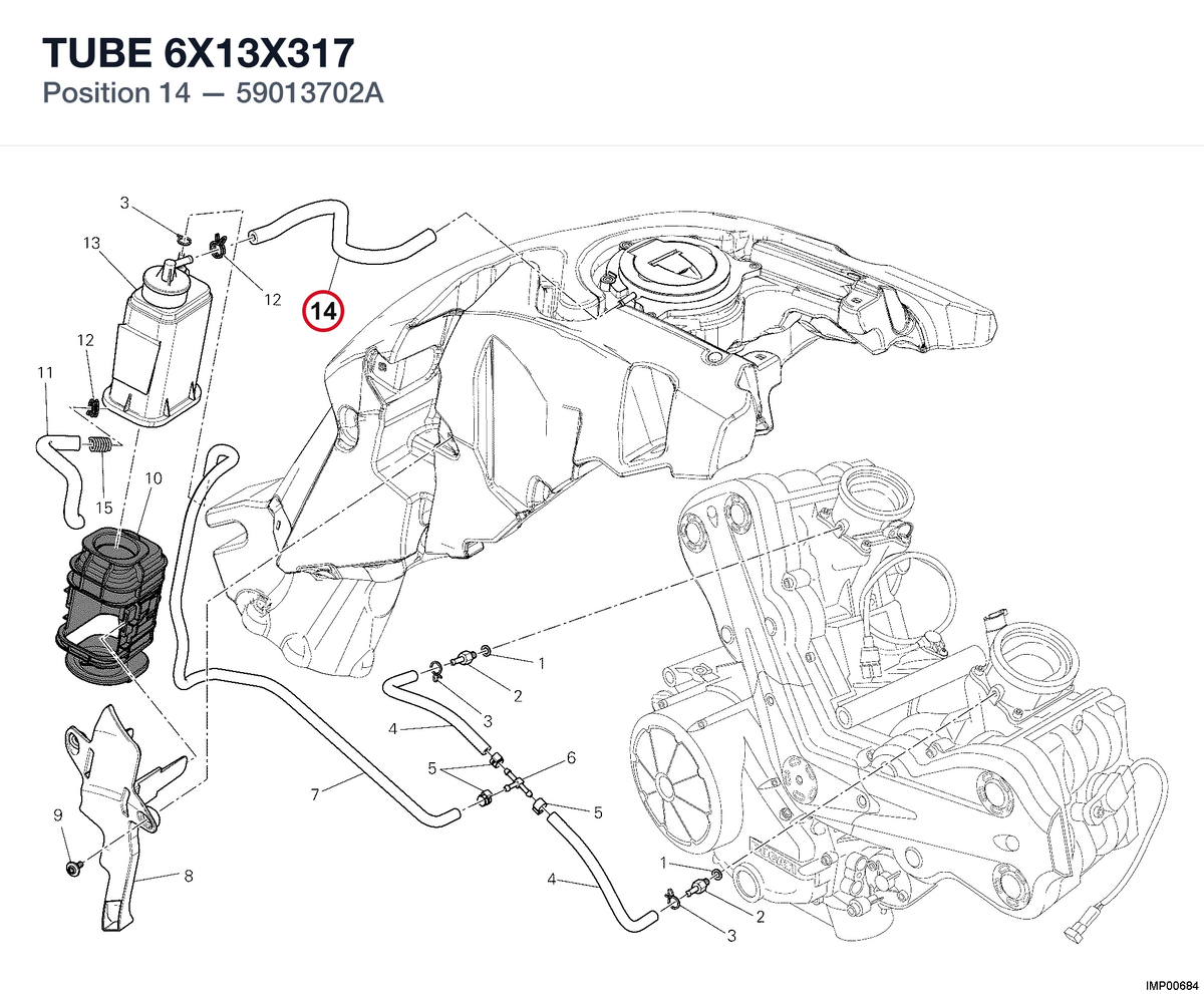 TUBE 6X13X317 59013702A diagram position