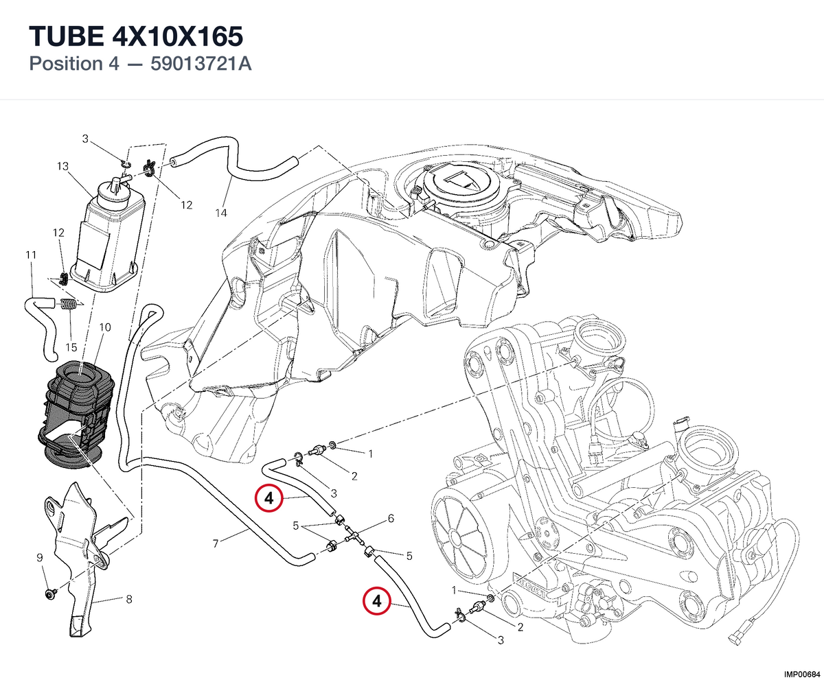 TUBE 4X10X165 59013721A diagram position