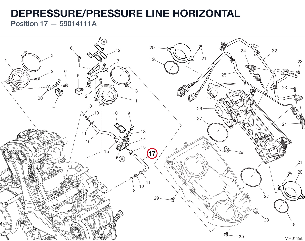 DEPRESSURE/PRESSURE LINE HORIZONTAL 59014111A diagram position