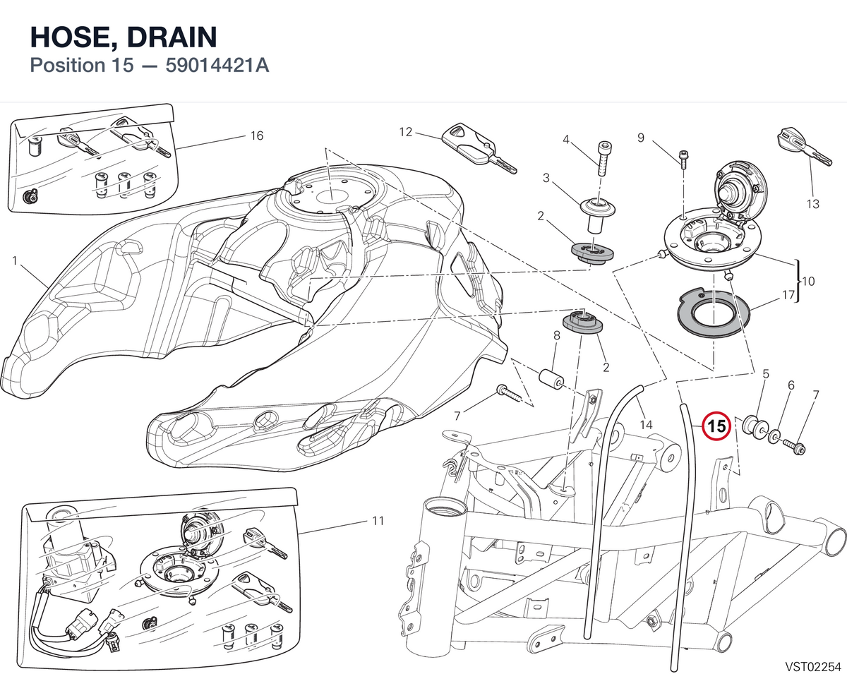 HOSE, DRAIN 59014421A diagram position