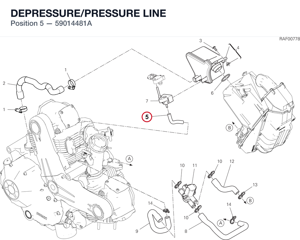 DEPRESSURE/PRESSURE LINE 59014481A diagram position