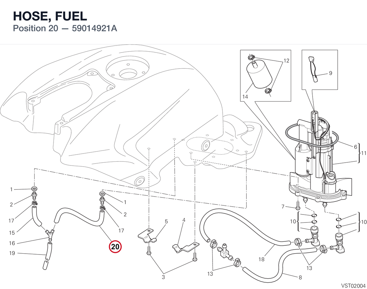 HOSE, FUEL 59014921A diagram position