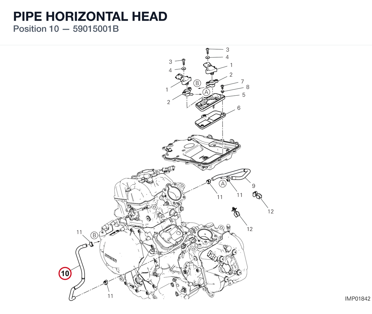 PIPE HORIZONTAL HEAD 59015001B diagram position
