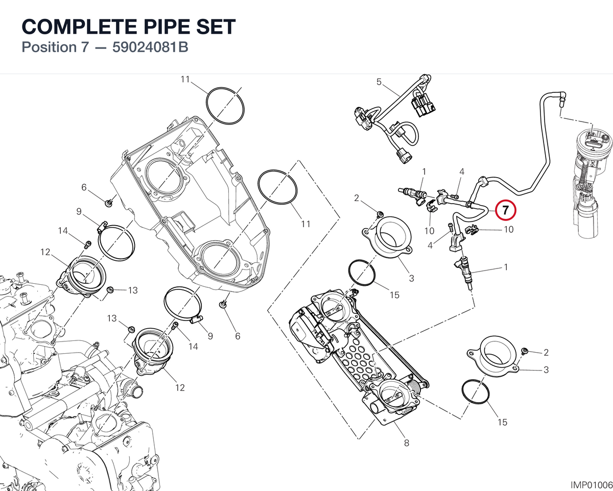 COMPLETE PIPE SET 59024081B diagram position