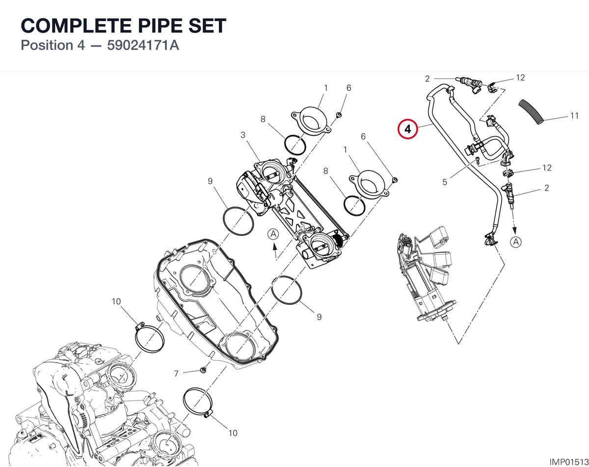 COMPLETE PIPE SET 59024171A diagram position