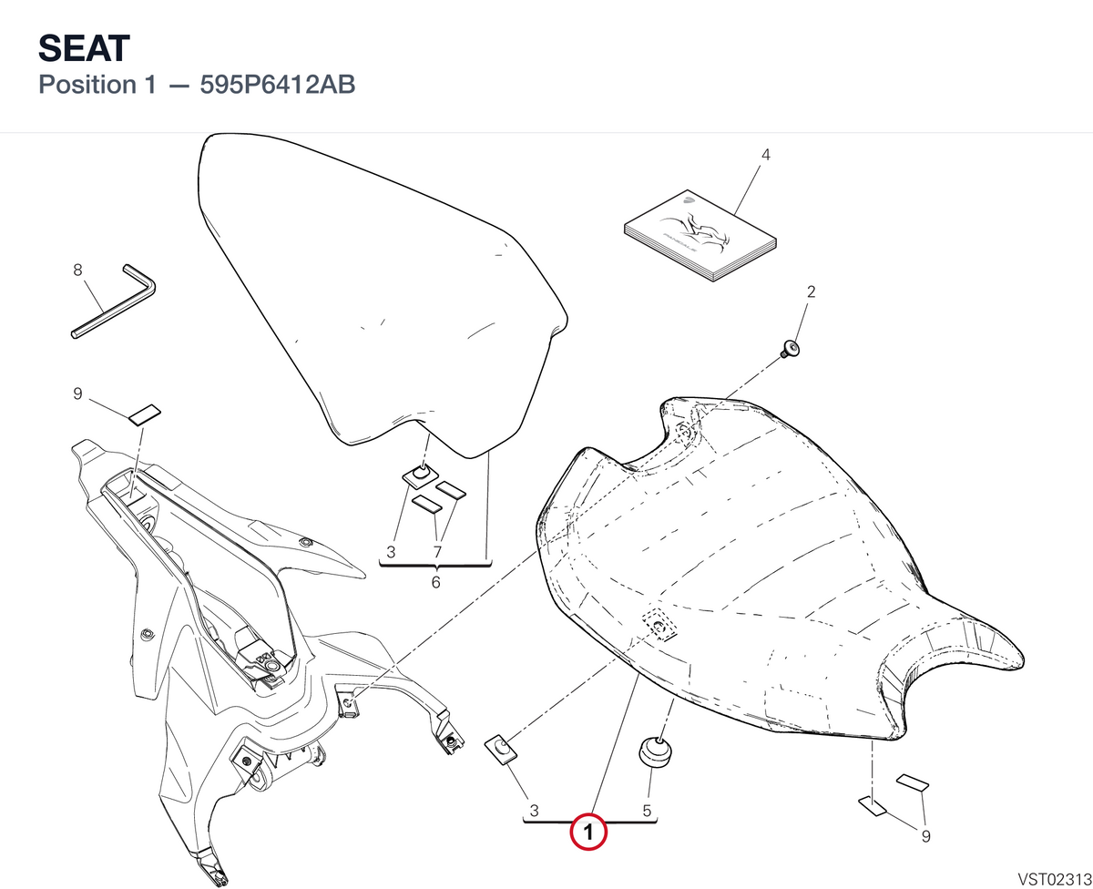 SEAT 595P6412AB diagram position