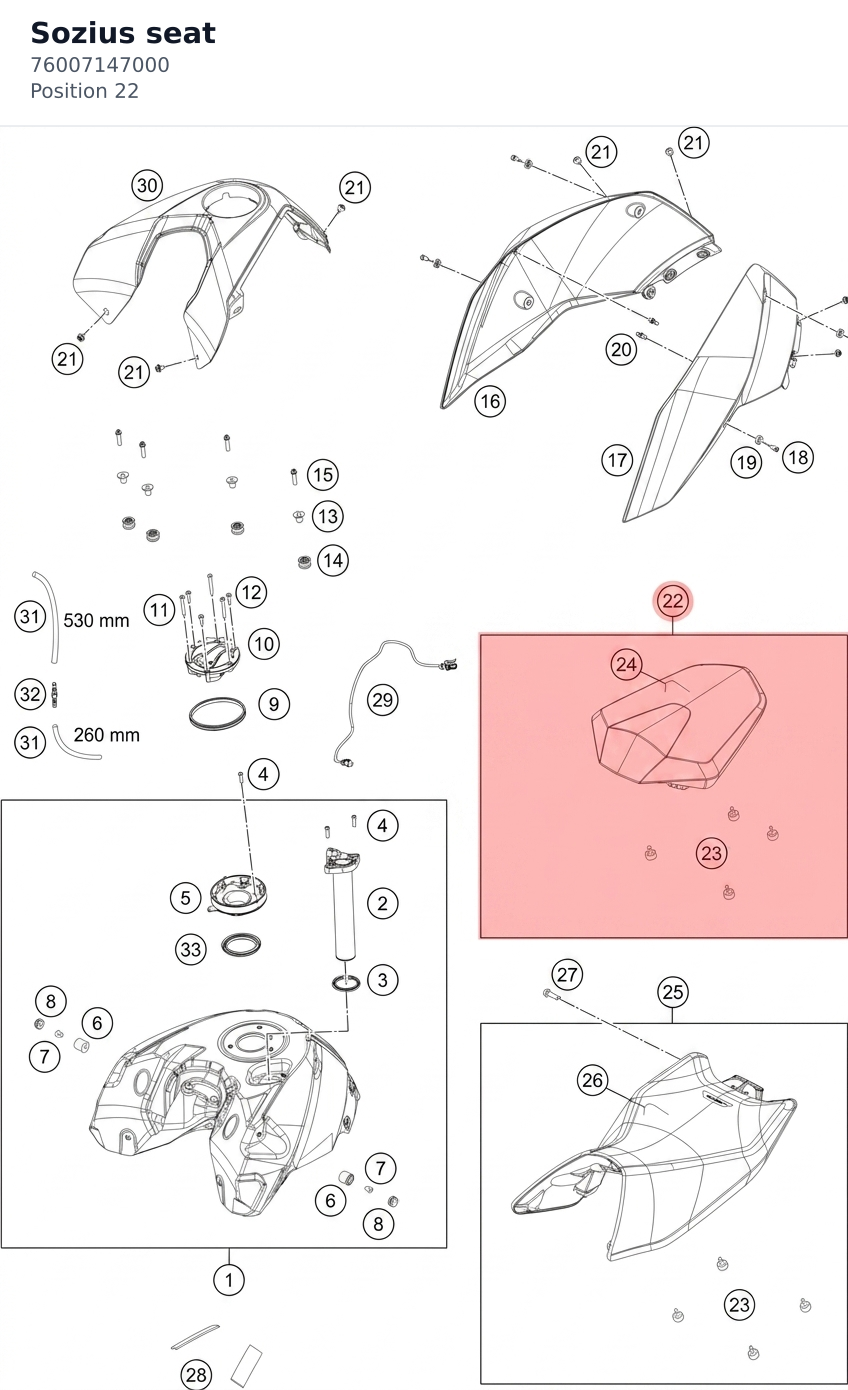 Diagram preview: Sozius seat (76007147000)
