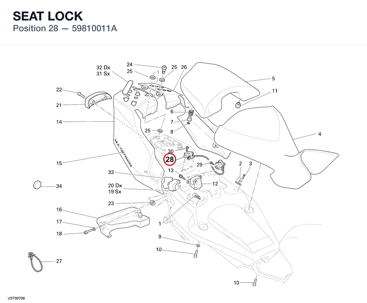 SEAT LOCK 59810011A diagram position