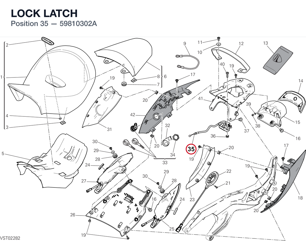 LOCK LATCH 59810302A diagram position