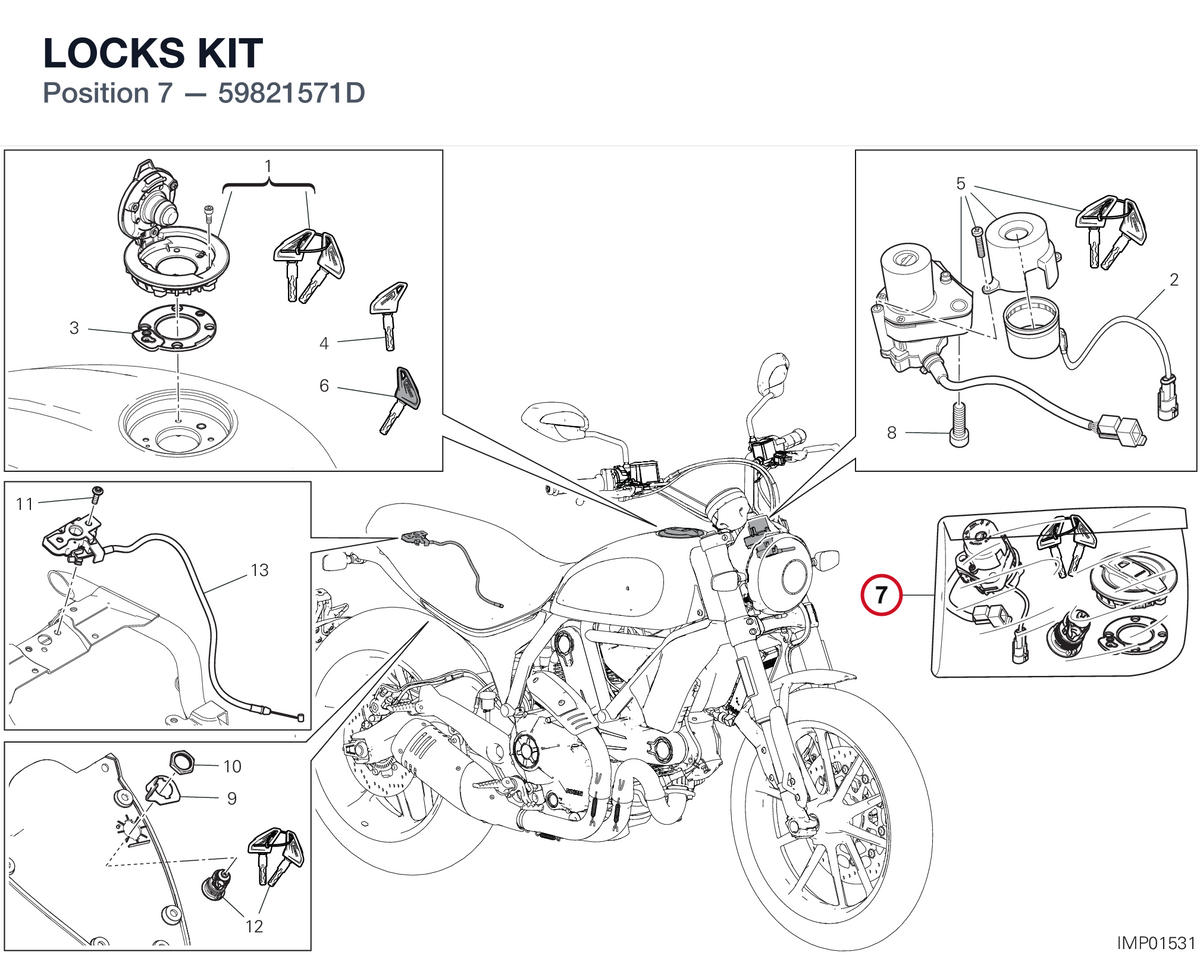 LOCKS KIT 59821571D diagram position