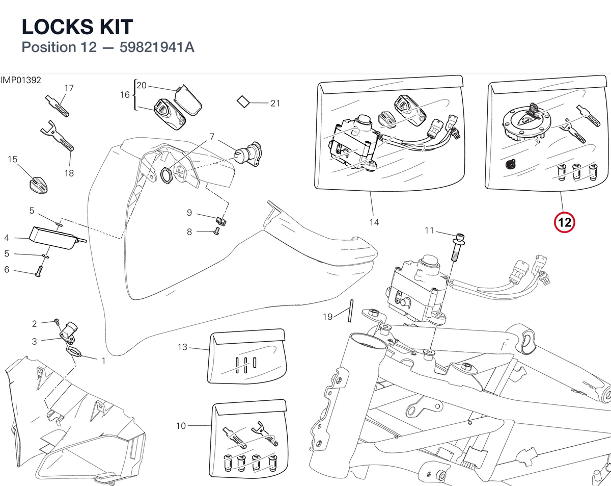 LOCKS KIT 59821941A diagram position