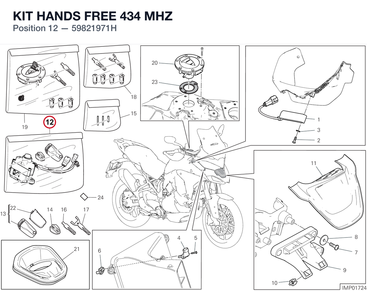 KIT HANDS FREE 434 MHZ 59821971H diagram position