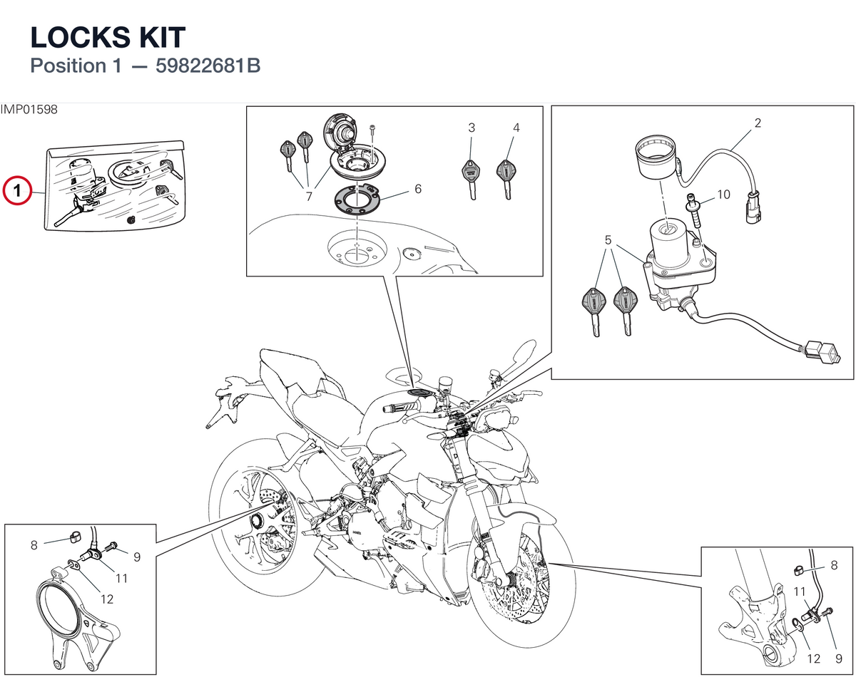 LOCKS KIT 59822681B diagram position