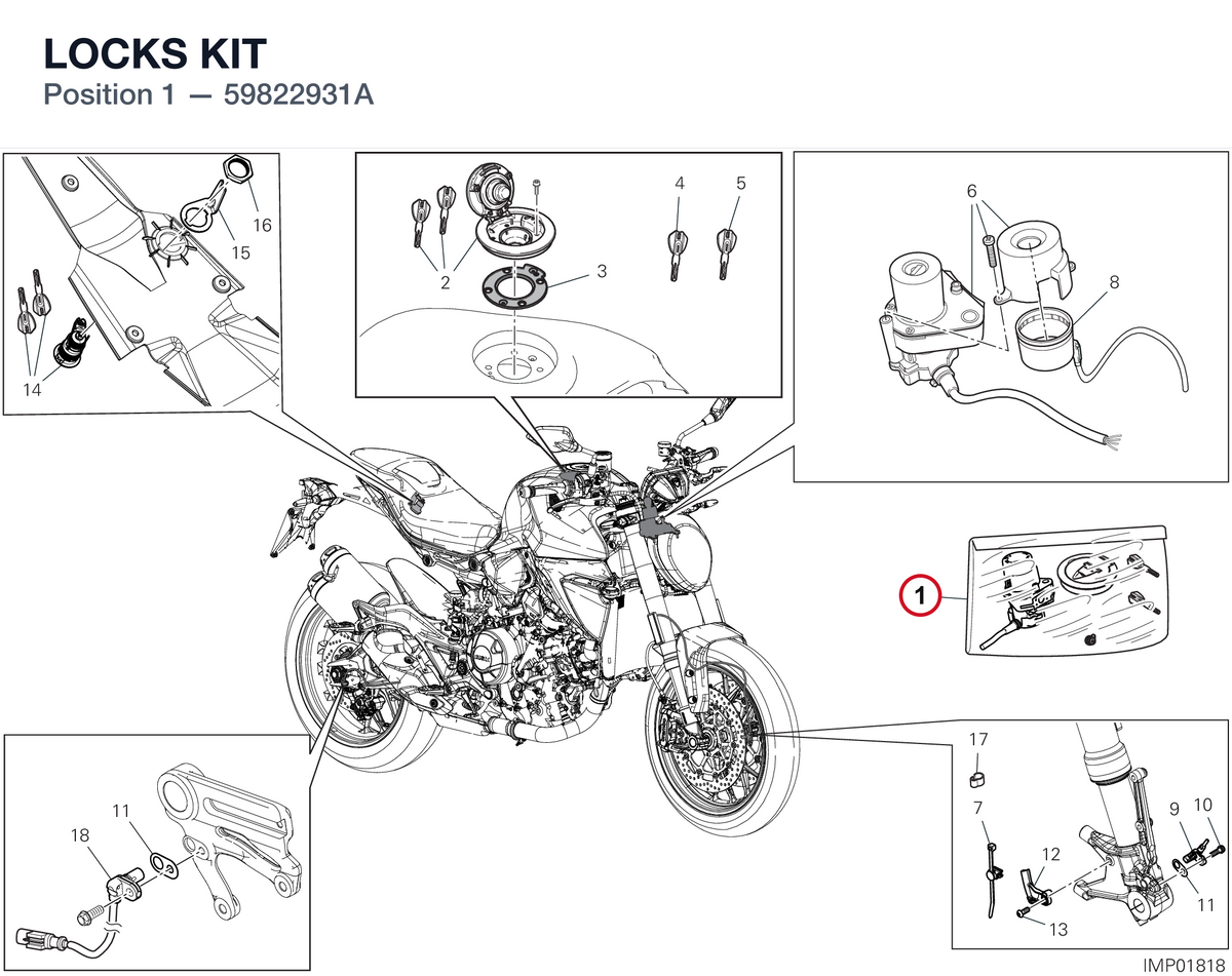 LOCKS KIT 59822931A diagram position