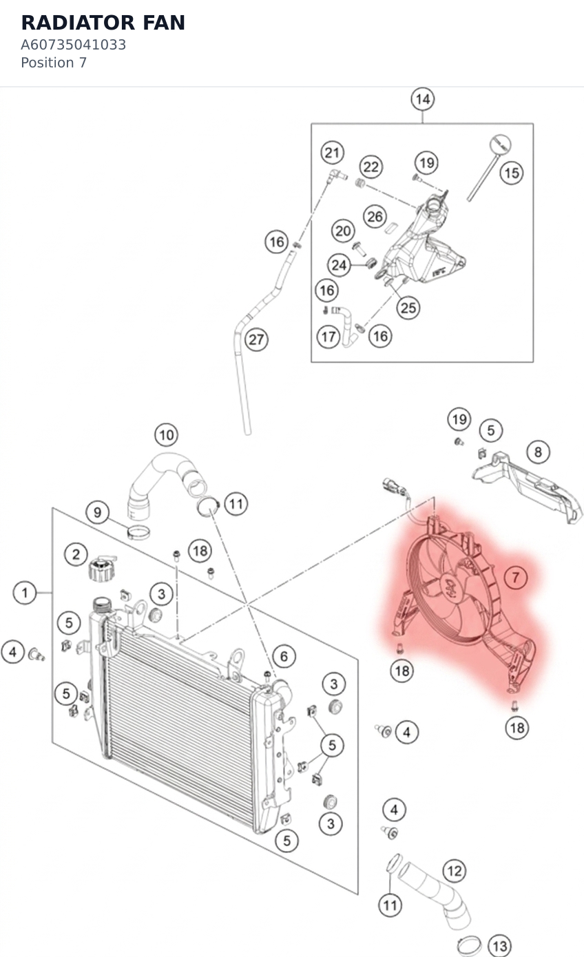 Diagram preview: RADIATOR FAN (A60735041033)