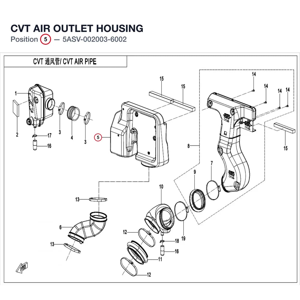 CVT AIR OUTLET HOUSING product image