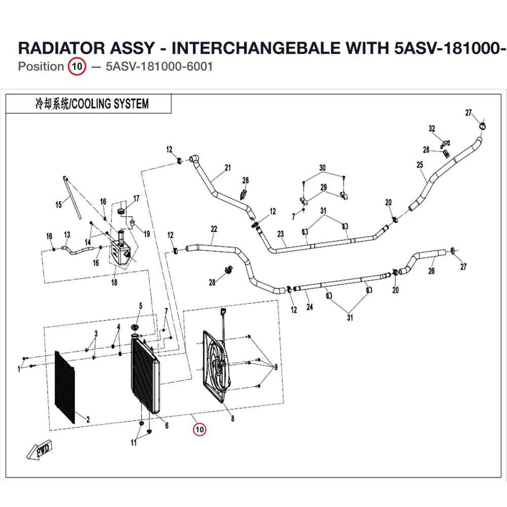 RADIATOR ASSY - INTERCHANGEBALE WITH 5ASV-181000-6000 product image