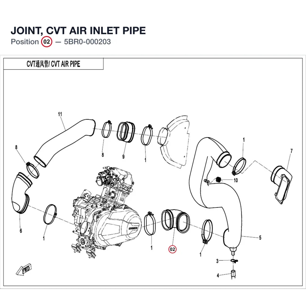 JOINT, CVT AIR INLET PIPE product image