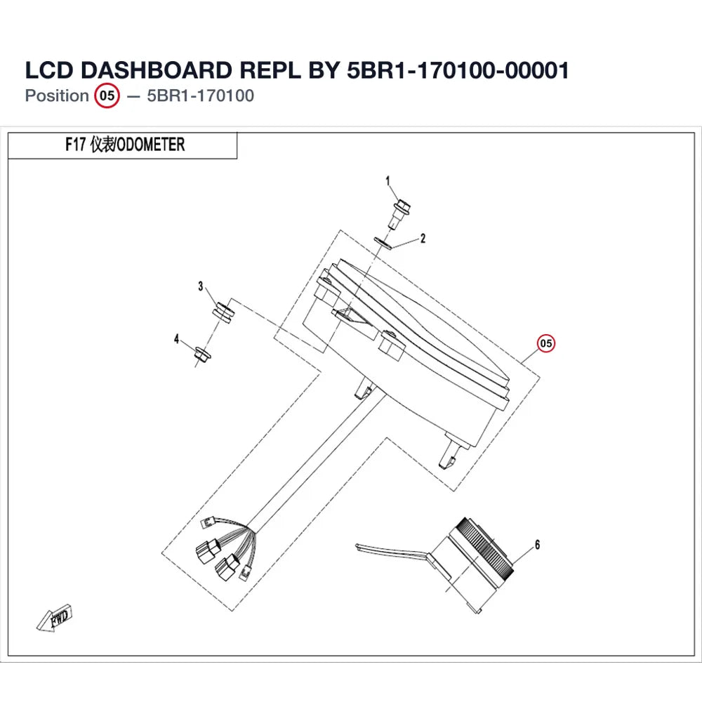 LCD DASHBOARD REPL BY 5BR1-170100-00001 product image