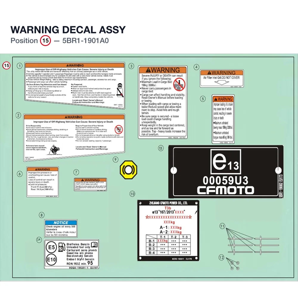 WARNING DECAL ASSY product image