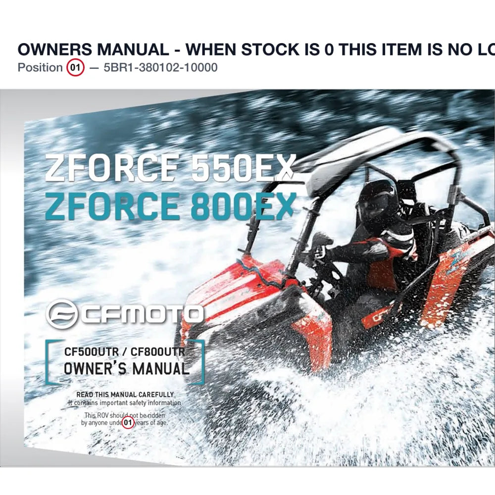 OWNERS MANUAL - WHEN STOCK IS 0 THIS ITEM IS NO LONGER AVAILABLE product image