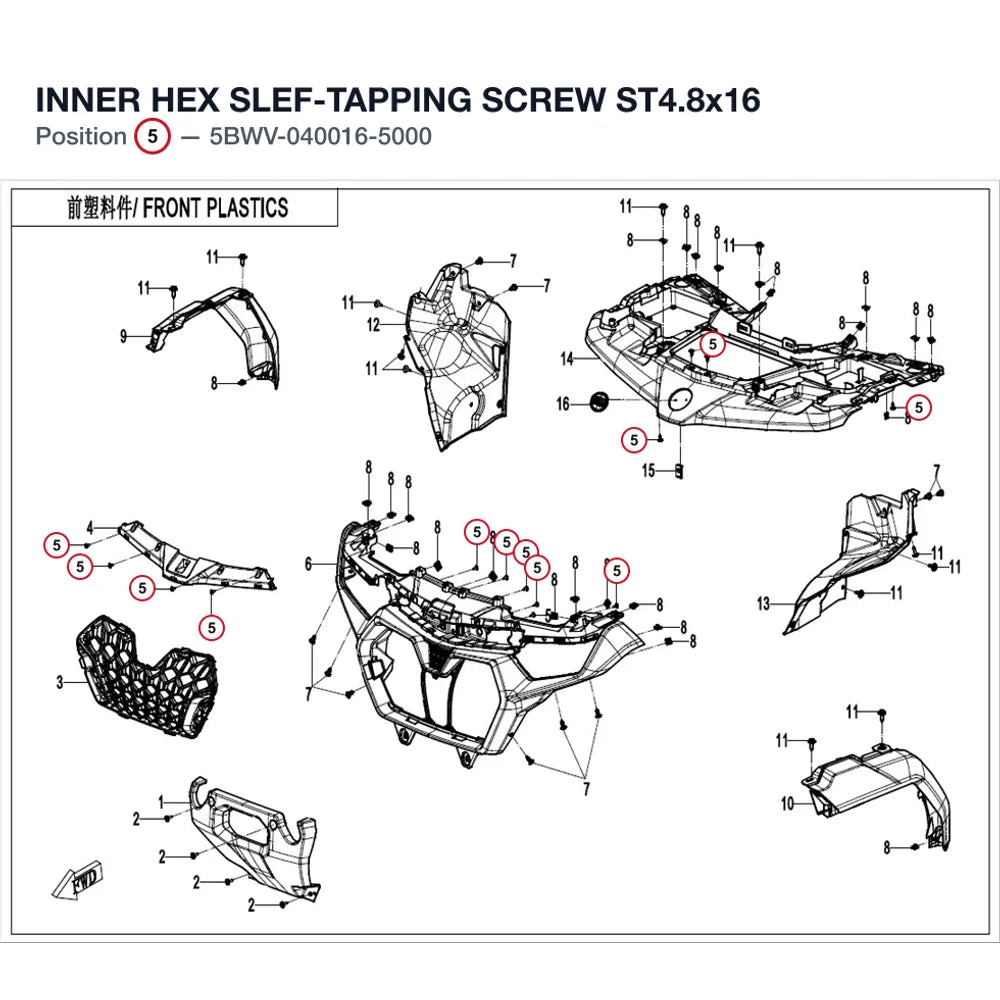 INNER HEX SLEF-TAPPING SCREW ST4.8x16 product image