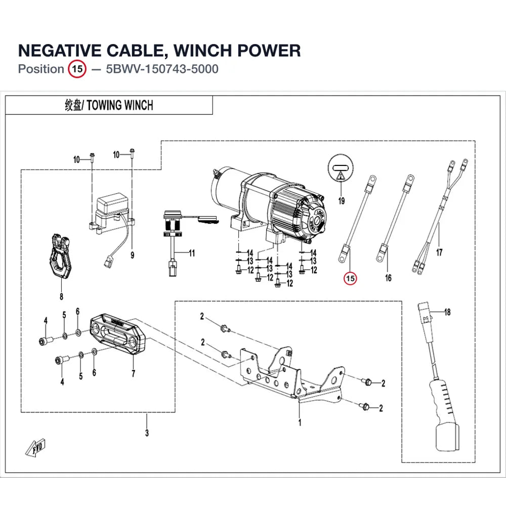 NEGATIVE CABLE, WINCH POWER product image