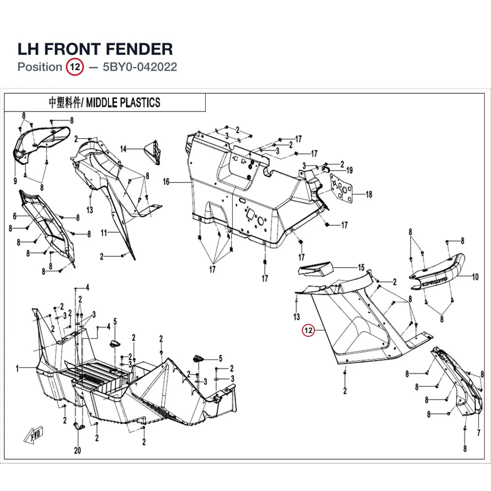 LH FRONT FENDER product image