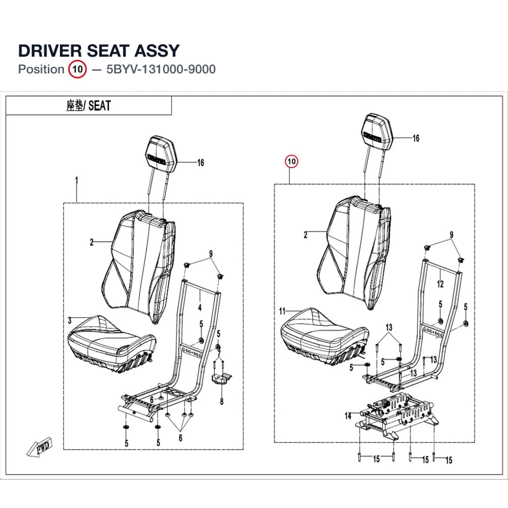 DRIVER SEAT ASSY product image