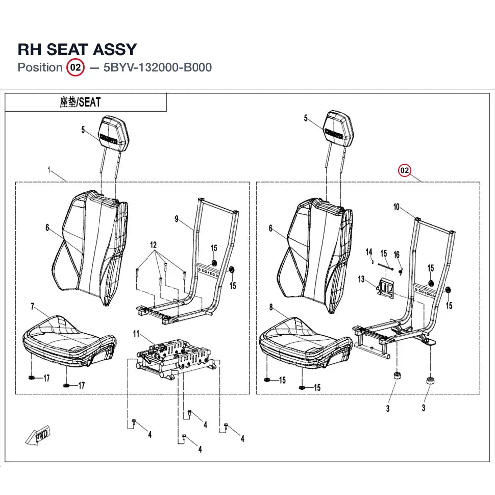 RH SEAT ASSY product image