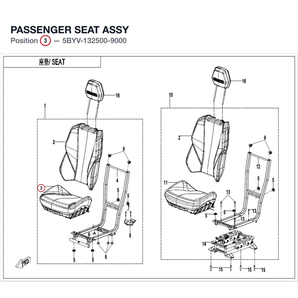 PASSENGER SEAT ASSY product image