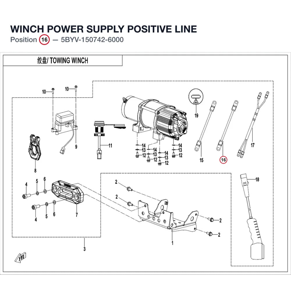 WINCH POWER SUPPLY POSITIVE LINE product image
