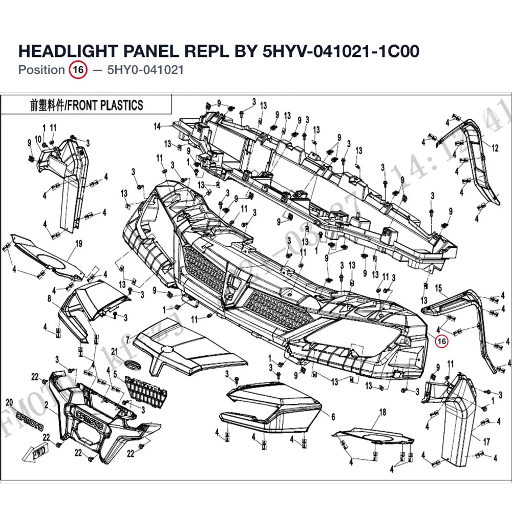 HEADLIGHT PANEL REPL BY 5HYV-041021-1C00 product image